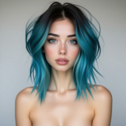Balayage style in Blue