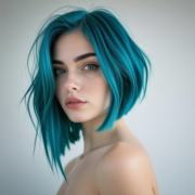 Bixie Cut style in Blue