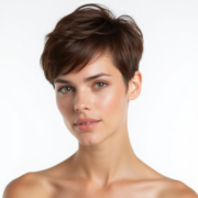 Bixie Cut style in Brown