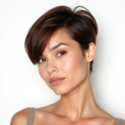 Bixie Cut style in Brown