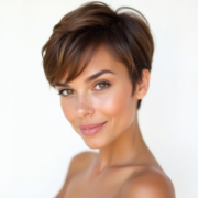 Bixie Cut style in Brown