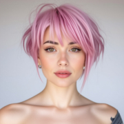 Bixie Cut style in Pastel Pink