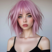 Bixie Cut style in Pastel Pink