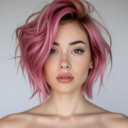 Bixie Cut style in Pastel Pink