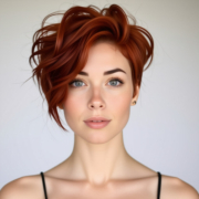 Bixie Cut style in Red