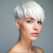 Bixie Cut style in White