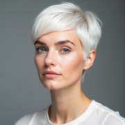 Bixie Cut style in White