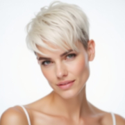 Bixie Cut style in White