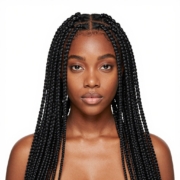 Box Braids style in Black