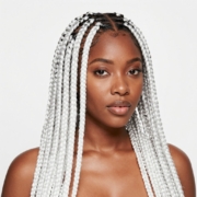 Box Braids style in White