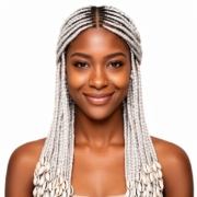 Fulani Braids hairstyle in Platinum (0001) Fulani Braids style in Platinum