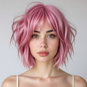 Italian Bob style in Pastel Pink