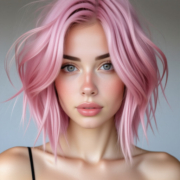 Italian Bob style in Pastel Pink