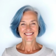 Italian Bob style for Senior Women in Blue