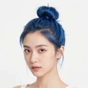 Top Knot style in Blue