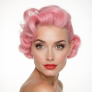 Victory Rolls Pastel style in Pink