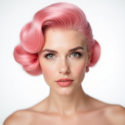 Victory Rolls Pastel style in Pink