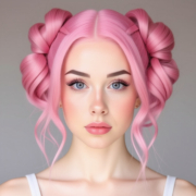 Victory Rolls style in Pastel Pink