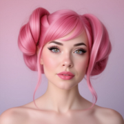 Victory Rolls style in Pastel Pink
