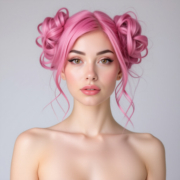 Victory Rolls style in Pastel Pink