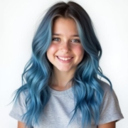 Balayage Blue hairstyle for Young Girls