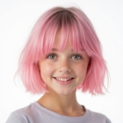 Italian Bob Pastel Pink hairstyle for Young Girls